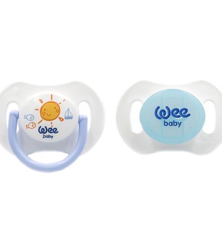Пустышка WeeBaby День и ночь в контейнере силикон, 0-6 месяцев