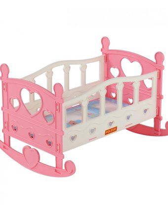 Кроватка для кукол №2, розовая Полесье