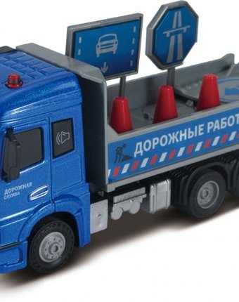 Миниатюра фотографии Funky toys грузовик инерционный die-cast с дорожными знаками