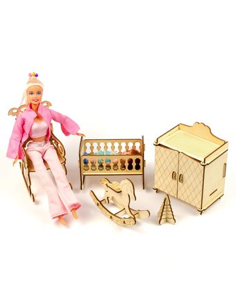 Миниатюра фотографии Мебель для кукол теремок детская