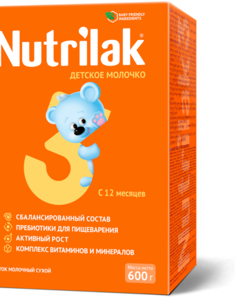 Миниатюра фотографии Молочная смесь nutrilak 3 с 12 месяцев, 600 г