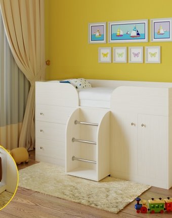 Подростковая кровать РВ-Мебель чердак Астра 5 (дуб молочный)