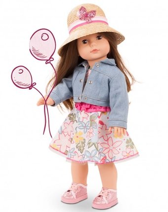 Миниатюра фотографии Gotz кукла елизавета шатенка в шляпе в парке 46 см
