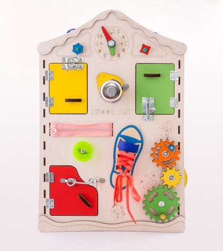 Доска развивающая домик Iwoodplay МУЛЬТИЦВЕТ