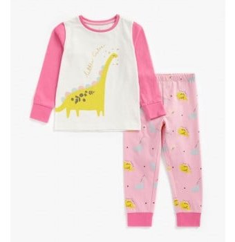 Пижама "Маленький динозаврик", розовый, белый