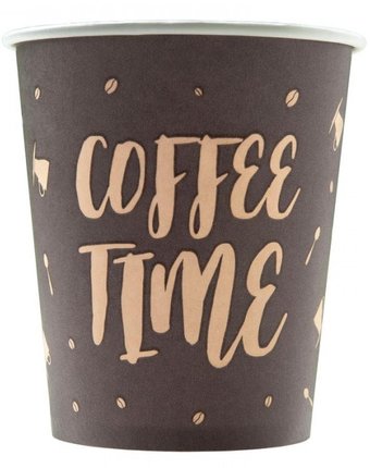 Комус Стакан одноразовый бумажный Coffee Time 250 мл 75 шт.
