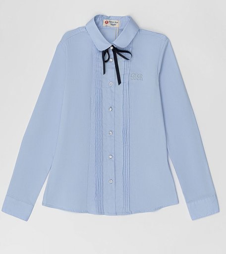 Блузка с галстуком голубая Button Blue