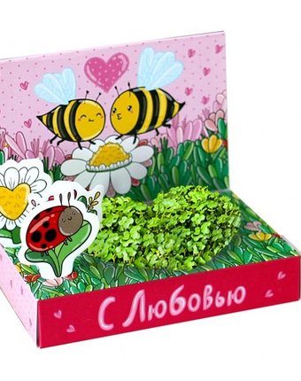 Миниатюра фотографии Набор для выращивания живая открытка с любовью! happy plant