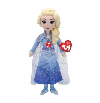 Миниатюра фотографии Мягкая игрушка ty license "принцесса эльза "холодное сердце" со звуком, 30 см