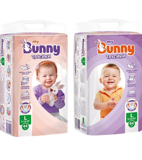 Трусики-подгузники My Bunny, р. 4+, 9-14 кг, 44 шт