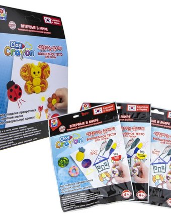 1 Toy Набор Clay Crayon тесто-мелков Бабочка 3 цвета по 30 г
