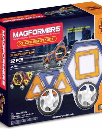 Миниатюра фотографии Конструктор magformers магнитный xl сruisers машины 63073