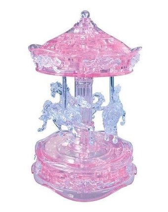 Миниатюра фотографии Головоломка crystal puzzle карусель розовая цвет: розовый