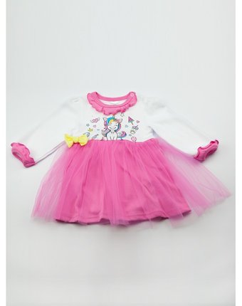 Миниатюра фотографии Чудо-чадо боди-платье для девочки радужные единорожки ган13