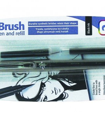 Миниатюра фотографии Pentel ручка-кисть brush pen для каллиграфии и 2 запасных картриджа