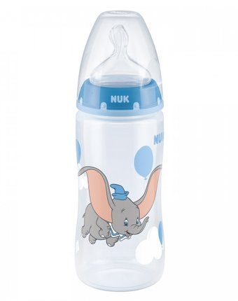 Бутылочка Nuk First Choice Plus Дисней Дамбо 300 мл силиконовая соска M размер 1