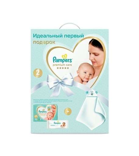 Подгузники Pampers подгузники р.2+влажные салфетки+комбинезон (4-8 кг) шт.
