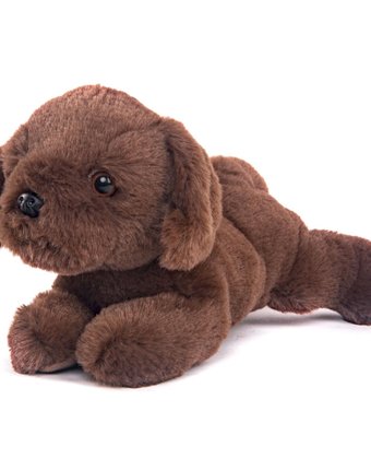 Миниатюра фотографии Мягкая игрушка button blue собака лежачая 28 см цвет: коричневый