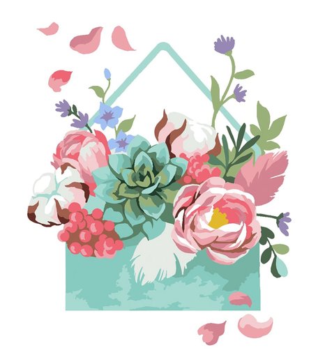 Набор для раскрашивания по номерам ФРЕЯ Цветы в конверте