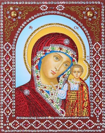 Миниатюра фотографии Color kit картина фигурными стразами пресвятая богородица казанская