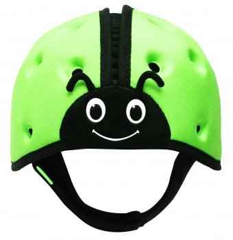Мягкая шапка-шлем для защиты головы SafeheadBABY "Божья коровка", цвет: зеленый