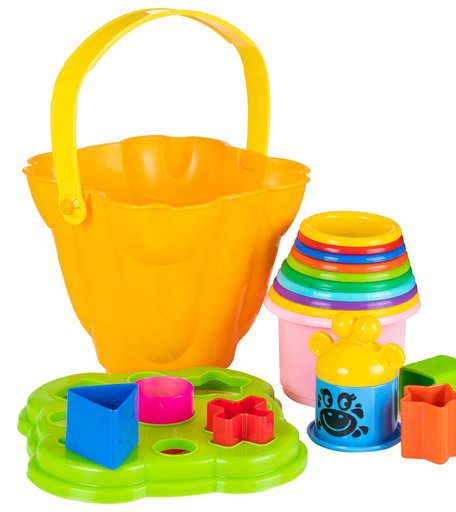 Активный центр Fancy Baby Ведерко-сортер с пирамидкой