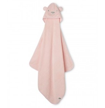 Полотенце с уголком "Медвежонок", цвет: розовый