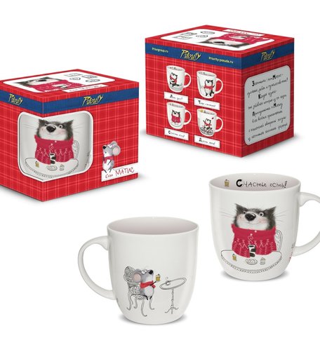 кружка Priority Кот Матис Счастье есть!, 350 мл