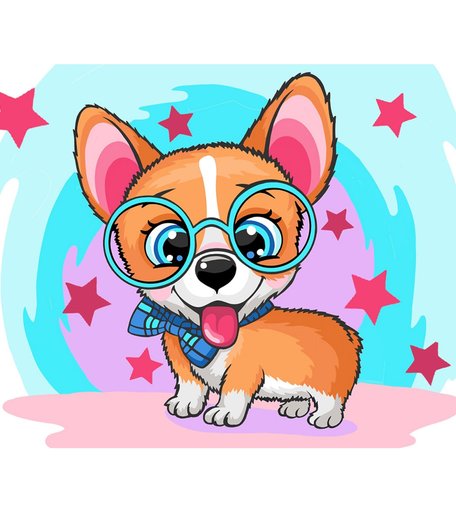 Набор для раскрашивания по номерам ФРЕЯ Щенок корги