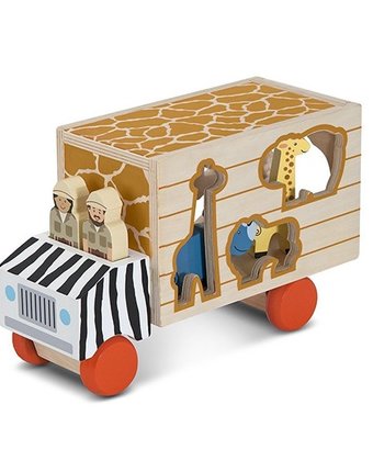 Миниатюра фотографии Деревянная игрушка melissa & doug сортировщик-грузовик сафари