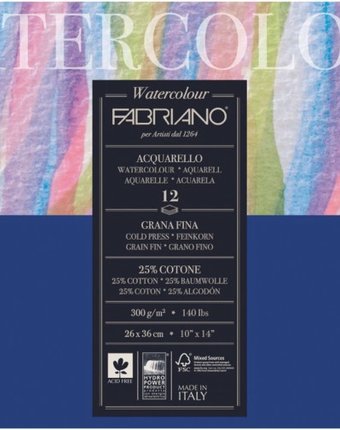 Fabriano Watercolour Studio Альбом для акварели А3 260х360 мм 12 листов