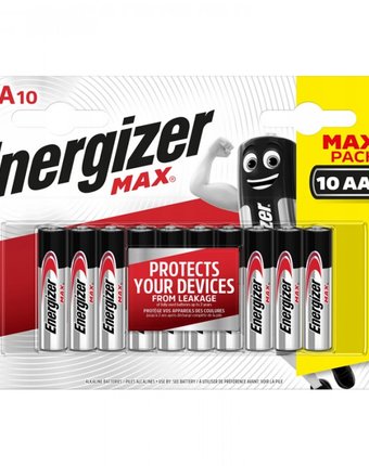 Миниатюра фотографии Energizer батарейка max aaa (lr03) алкалиновая 10bl