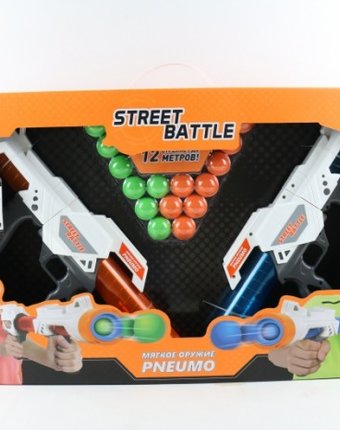 Миниатюра фотографии 1 toy игрушечное оружие street battle с мягкими шариками 20 шт.