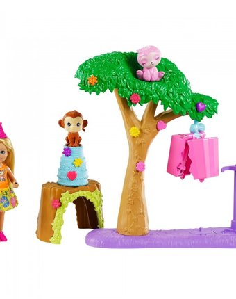 Миниатюра фотографии Barbie набор игровой с питомцами и аксессуарами веселая вечеринка челси