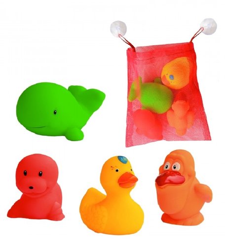 Hencz Toys Набор игрушек для ванны с сеткой для хранения 4 шт.