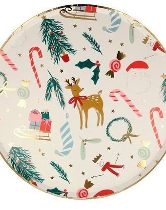 Миниатюра фотографии Merimeri тарелки большие новогодний мотив
