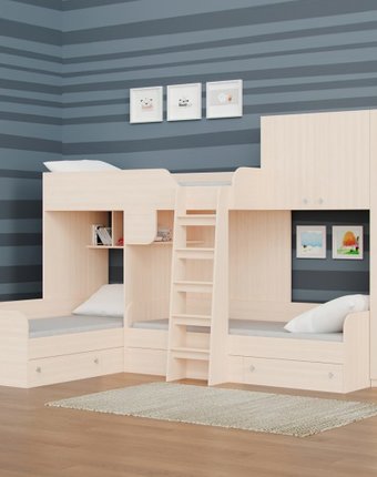 Подростковая кровать РВ-Мебель двухъярусная Трио 2 (дуб молочный)
