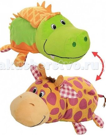 Мягкая игрушка 1 Toy Вывернушка Ням-ням Крокодильчик и Жираф 35 см