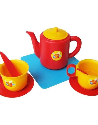Миниатюра фотографии Посуда для кукол плэйдорадо набор чашек с чайником