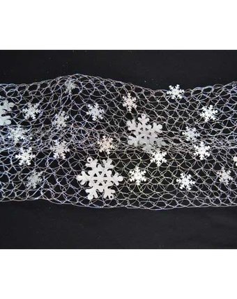 Миниатюра фотографии Декоративное украшение winter wings сетка со снежинками 150 х 10 см