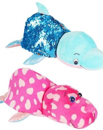Миниатюра фотографии Мягкая игрушка 1 toy вывернушка дельфи-морж блеск с паетками 30 см