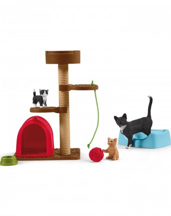 Миниатюра фотографии Schleich игровой комплекс для кошки и котят
