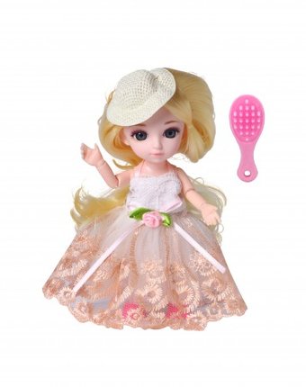 Funky Toys Кукла шарнирная Малышка Лили блондинка с расческой 16 см
