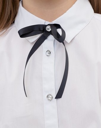 Миниатюра фотографии Блузка с галстуком белая button blue