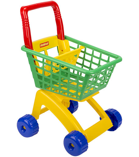 Игровой набор Полесье Тележка для маркета зелено-желтая