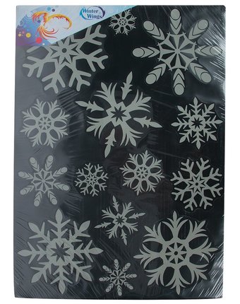 Миниатюра фотографии Панно winter wings наклейка снежинки светящаяся в темноте 69 см