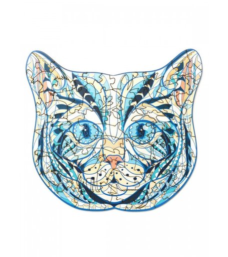 Деревянная игрушка Нумикон Пазлы антистресс Сolor blue cat 2 А4