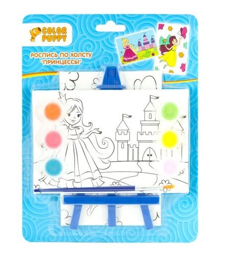 Роспись по холсту Color Puppy Принцессы 2 холста 10*15см мольберт