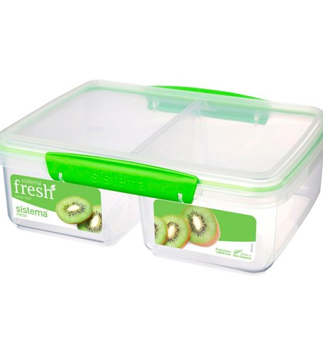 Sistema, Контейнер двойной 2л Fresh, зеленый