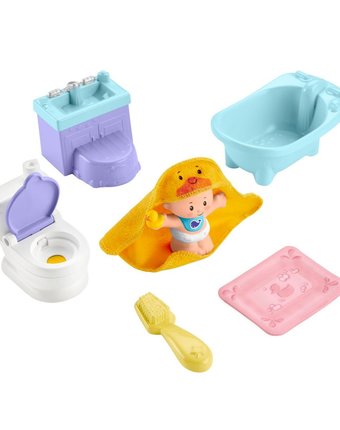 Миниатюра фотографии Игровой набор fisher-price little people малыши делюкс wash & go